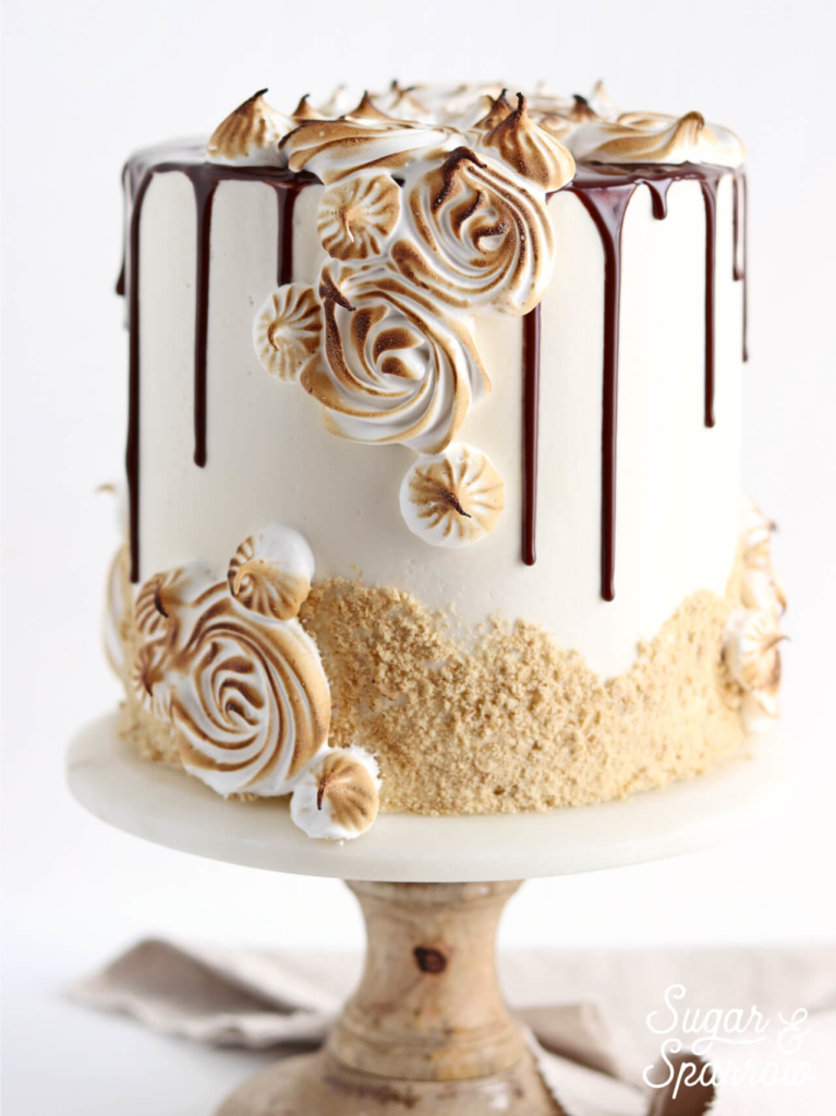 smores cake recipe by sugar and sparrow
