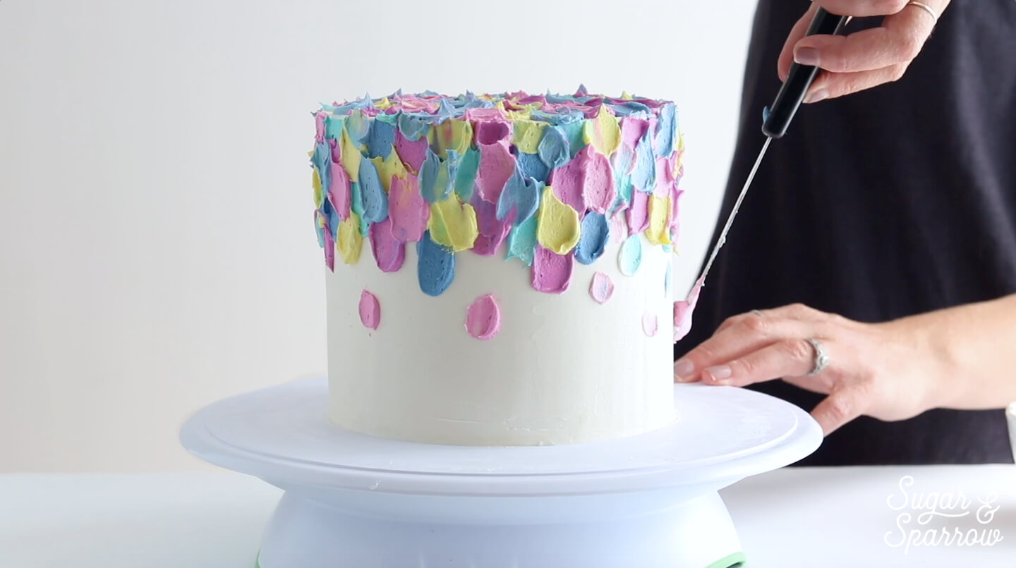 how to paint a cake with buttercream