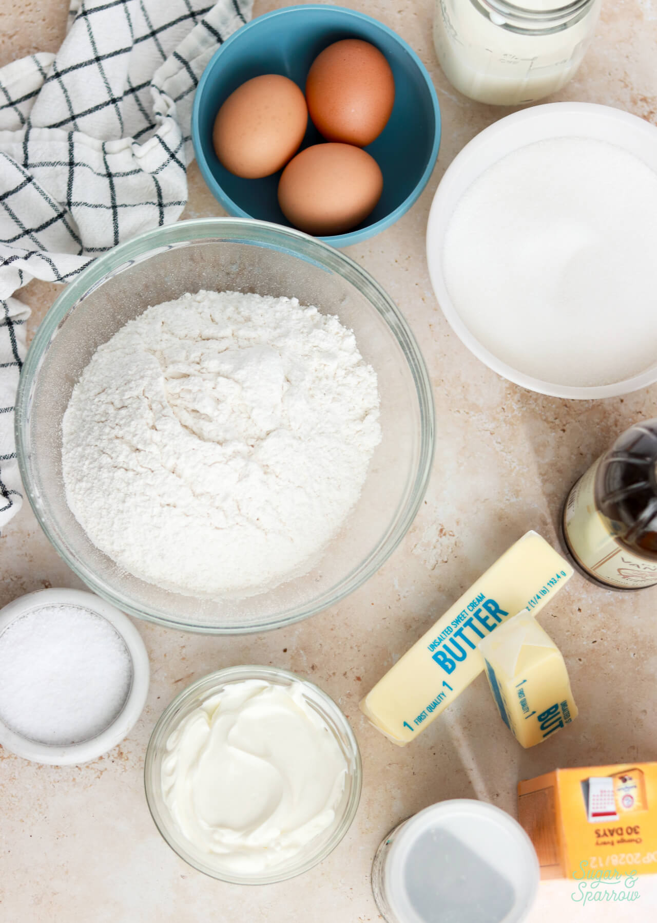ingredients for vanilla cupcakes