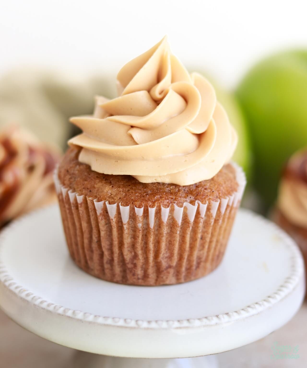 cupcake topped with a swirl of salted caramel buttercream