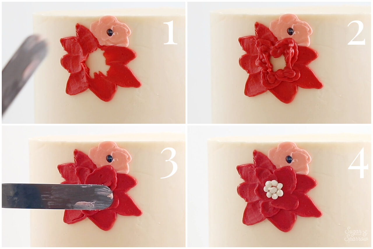 how to make buttercream poinsettia