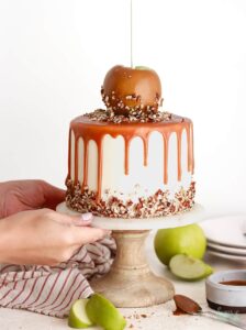 salted caramel apple cake recipe by sugar and sparrow