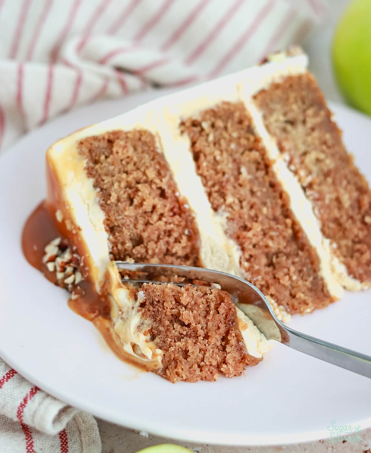 spiced apple cake with salted caramel buttercream