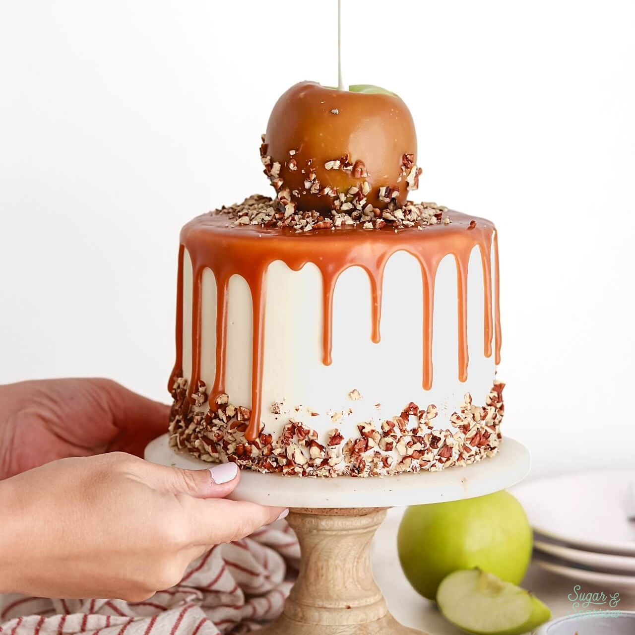 salted caramel apple cake