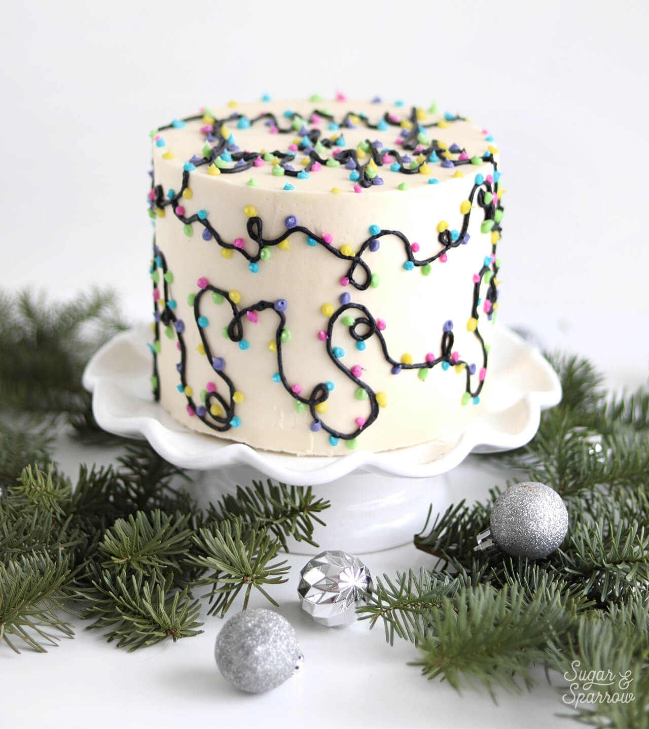 christmas lights cake decorating