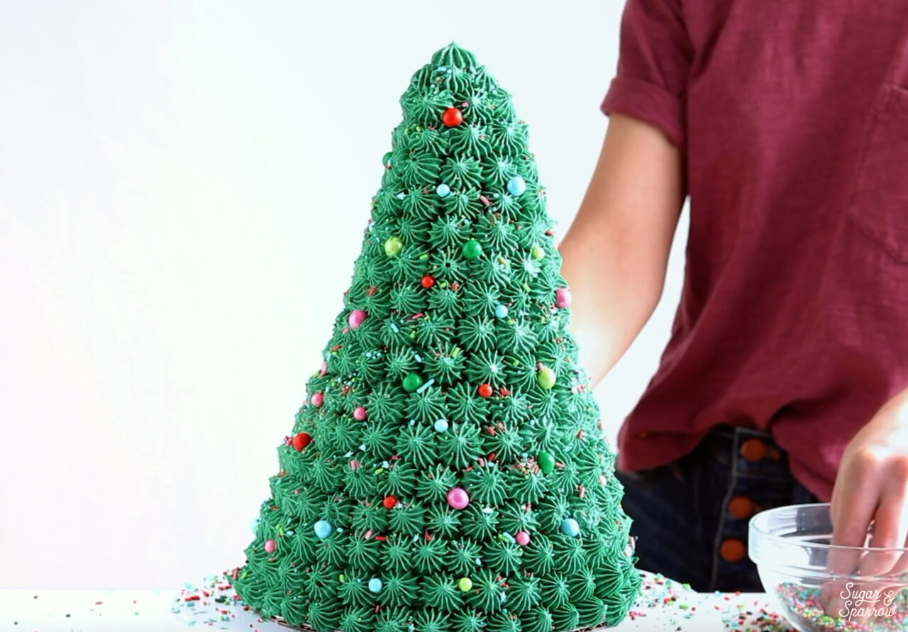 christmas cake with sprinkles