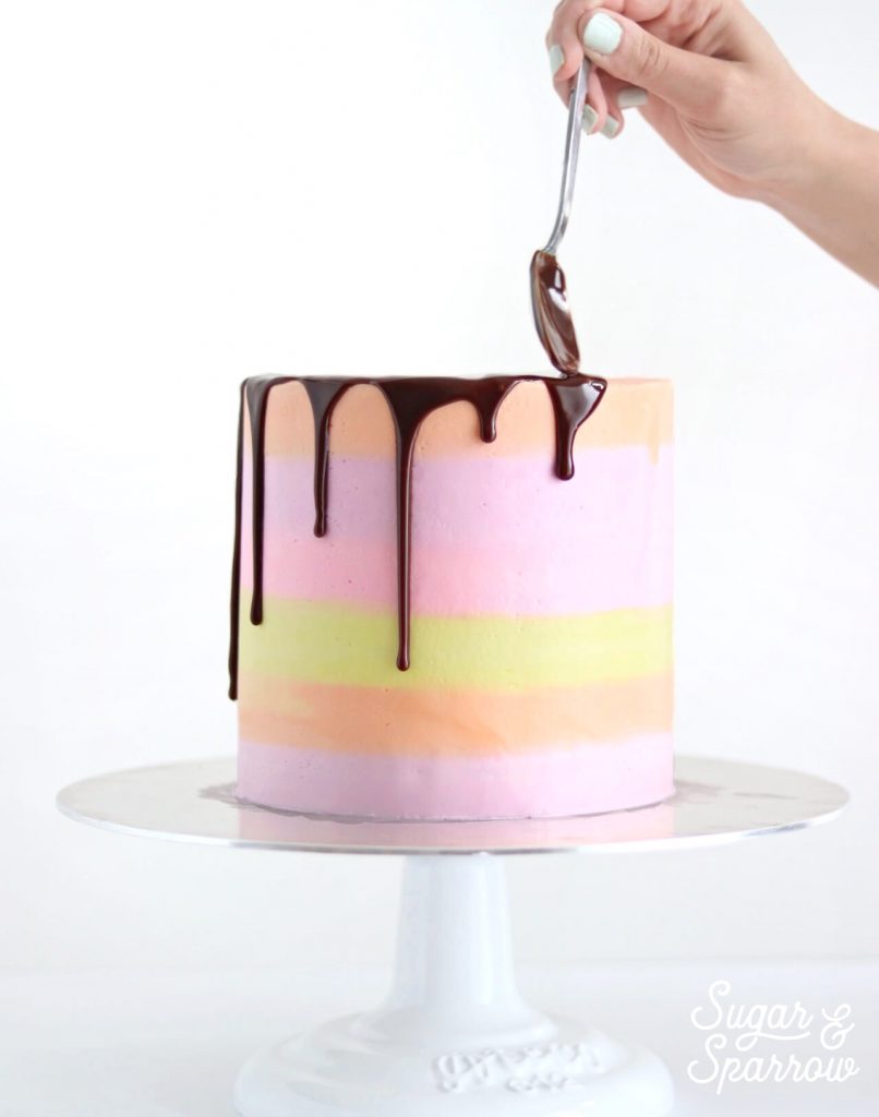 drip cake tutorial by sugar and sparrow