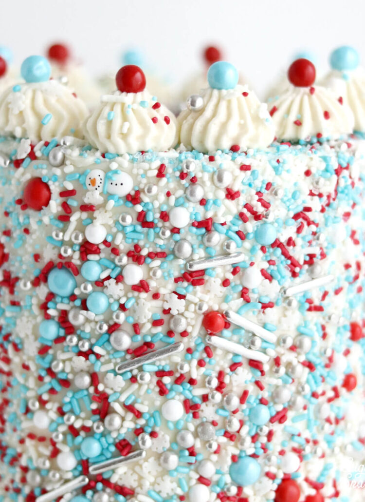 how to cover a cake in sprinkles