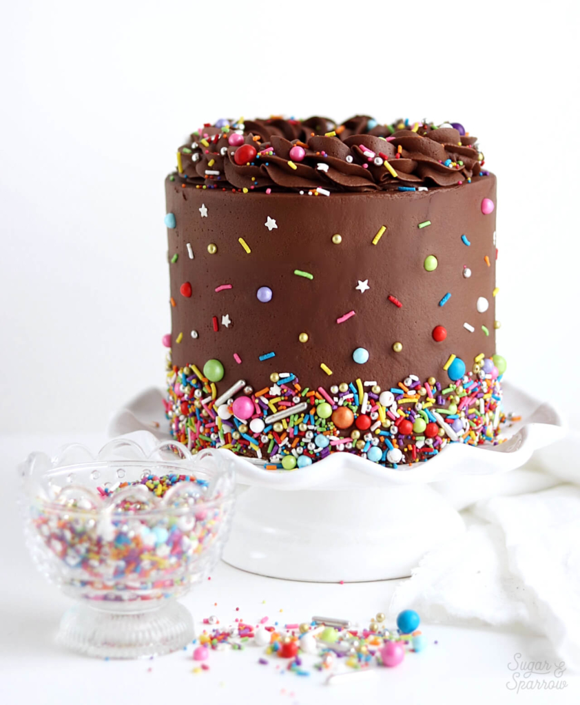 baking a cake in a bowl