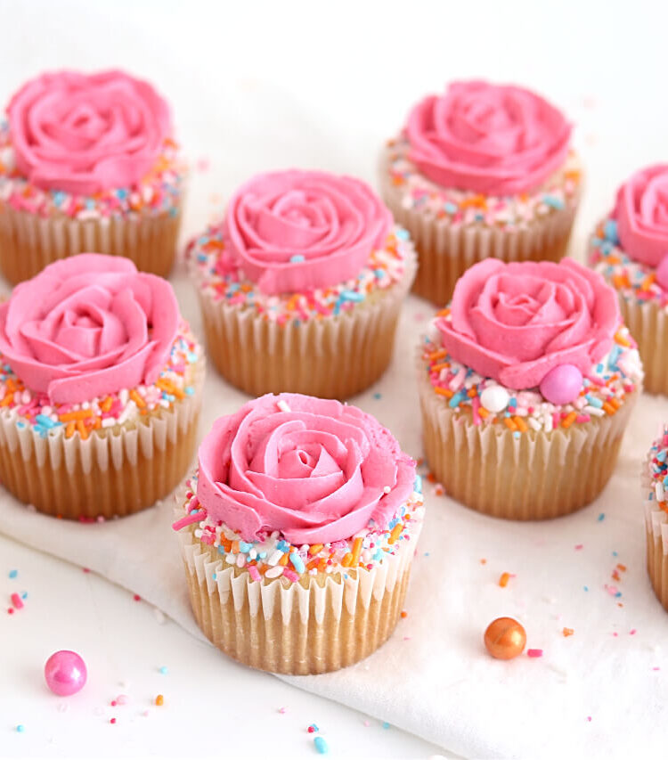 sprinkle rose cupcakes tutorial