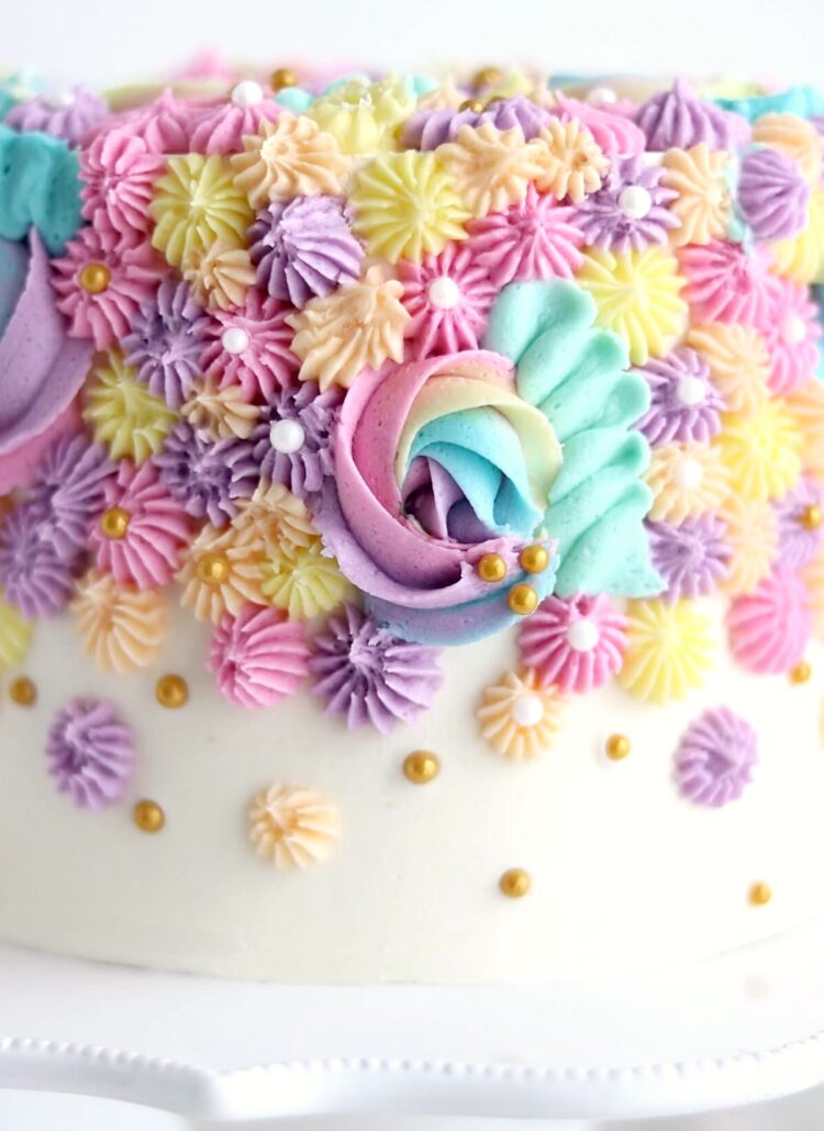 pastel rainbow birthday cake