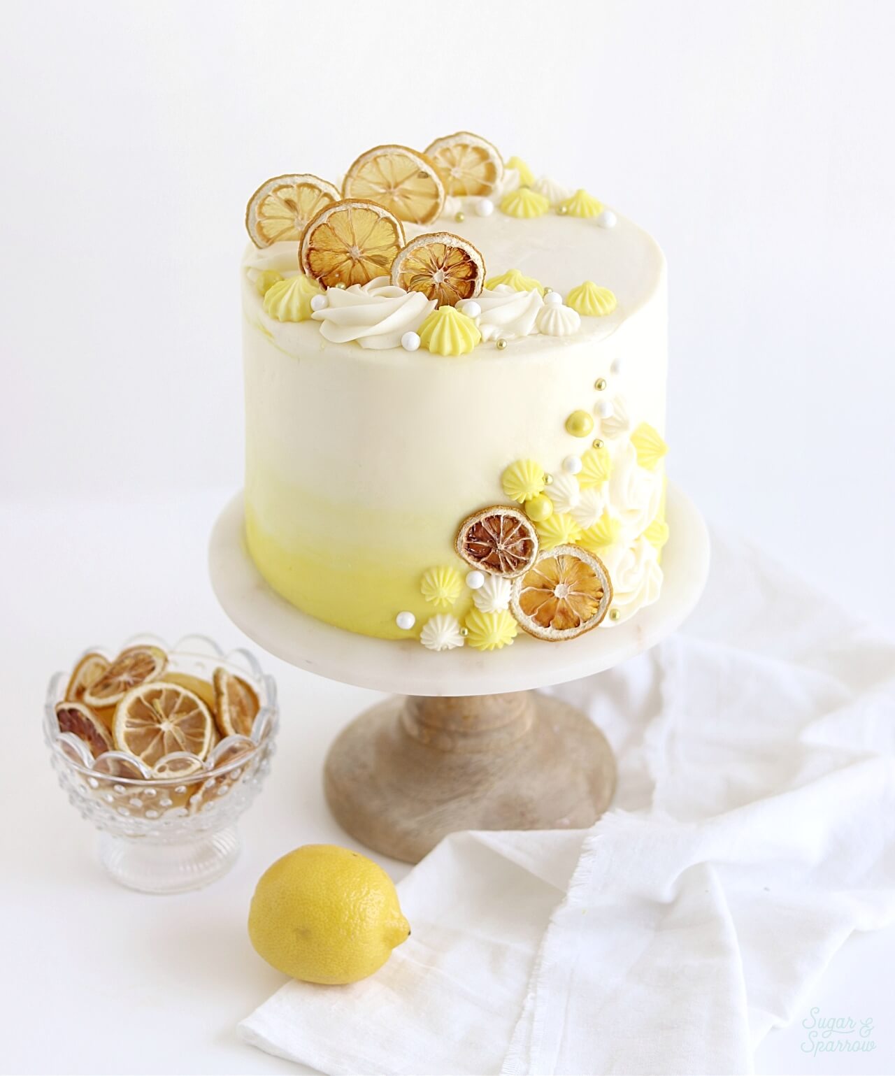 lemon layer cake with cream cheese buttercream