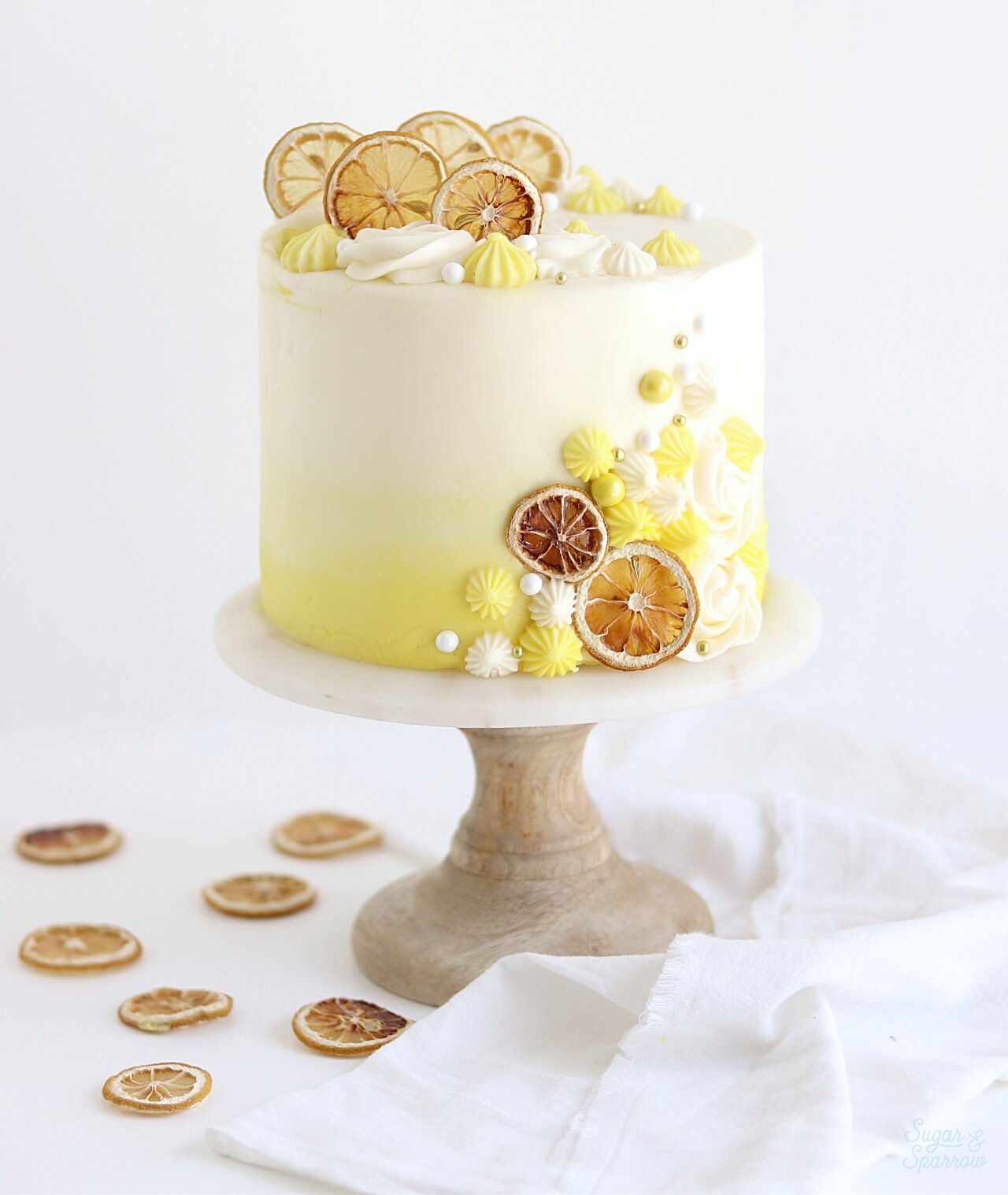 Lemon Cake With Lemon Cream Cheese Buttercream - Sugar & Sparrow