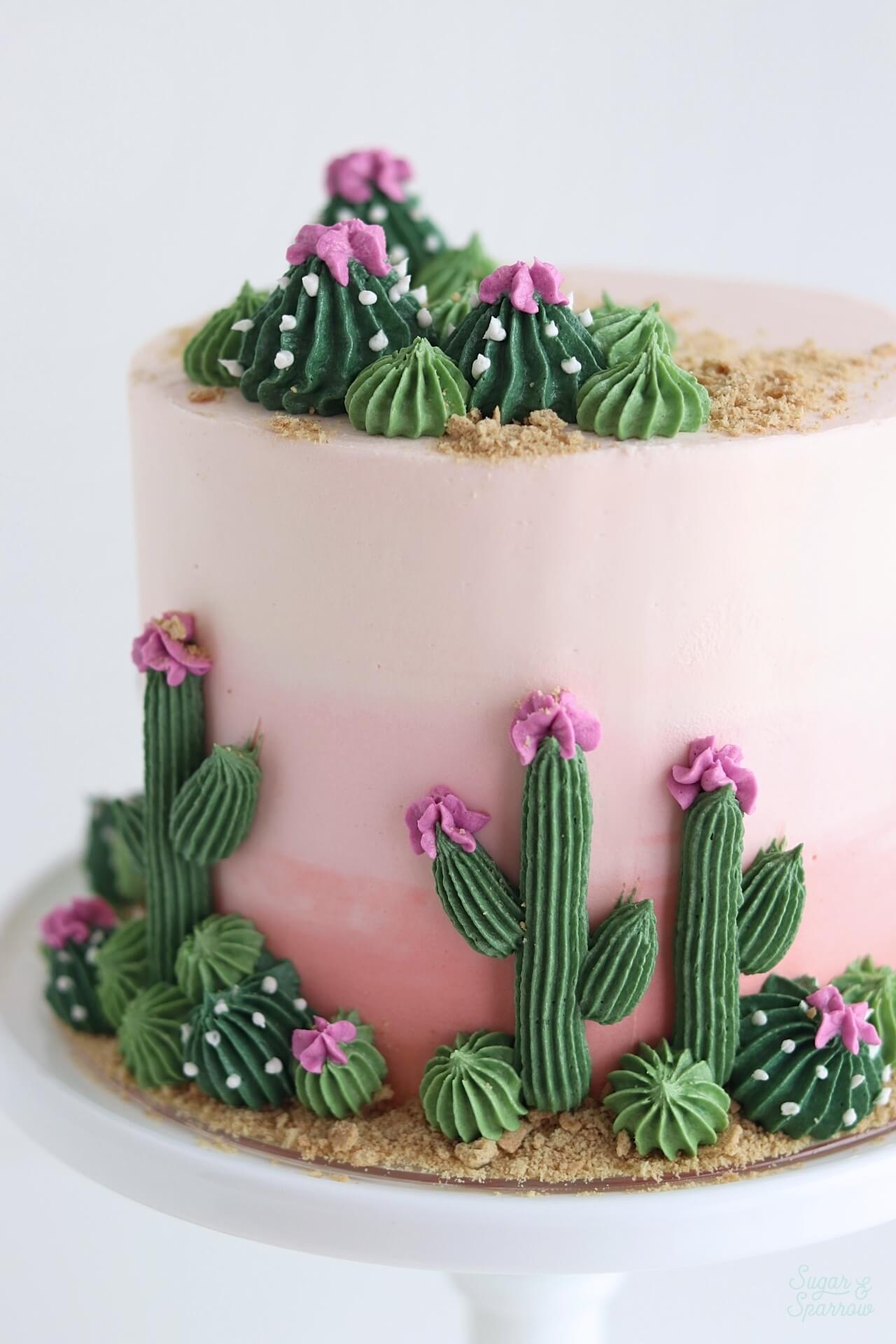 Kawaii Cactus Cake - The Scran Line