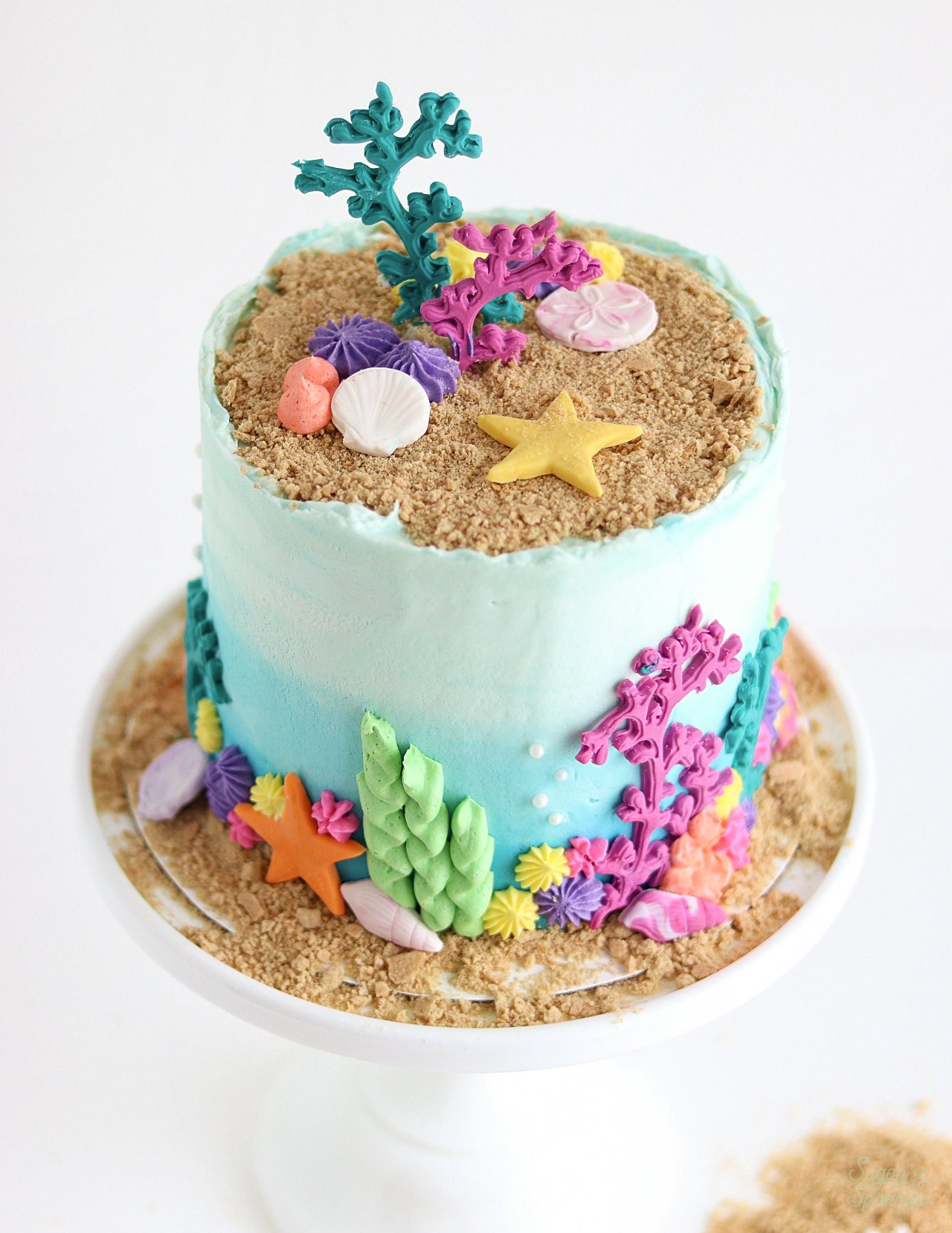 buttercream ocean cake tutorial