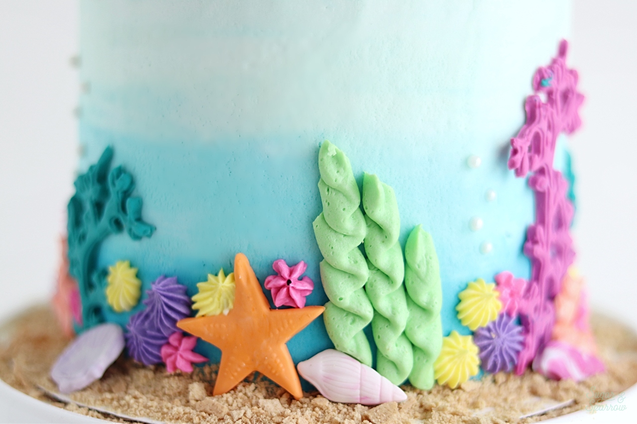 Under The Sea Cake Tutorial - Sugar & Sparrow