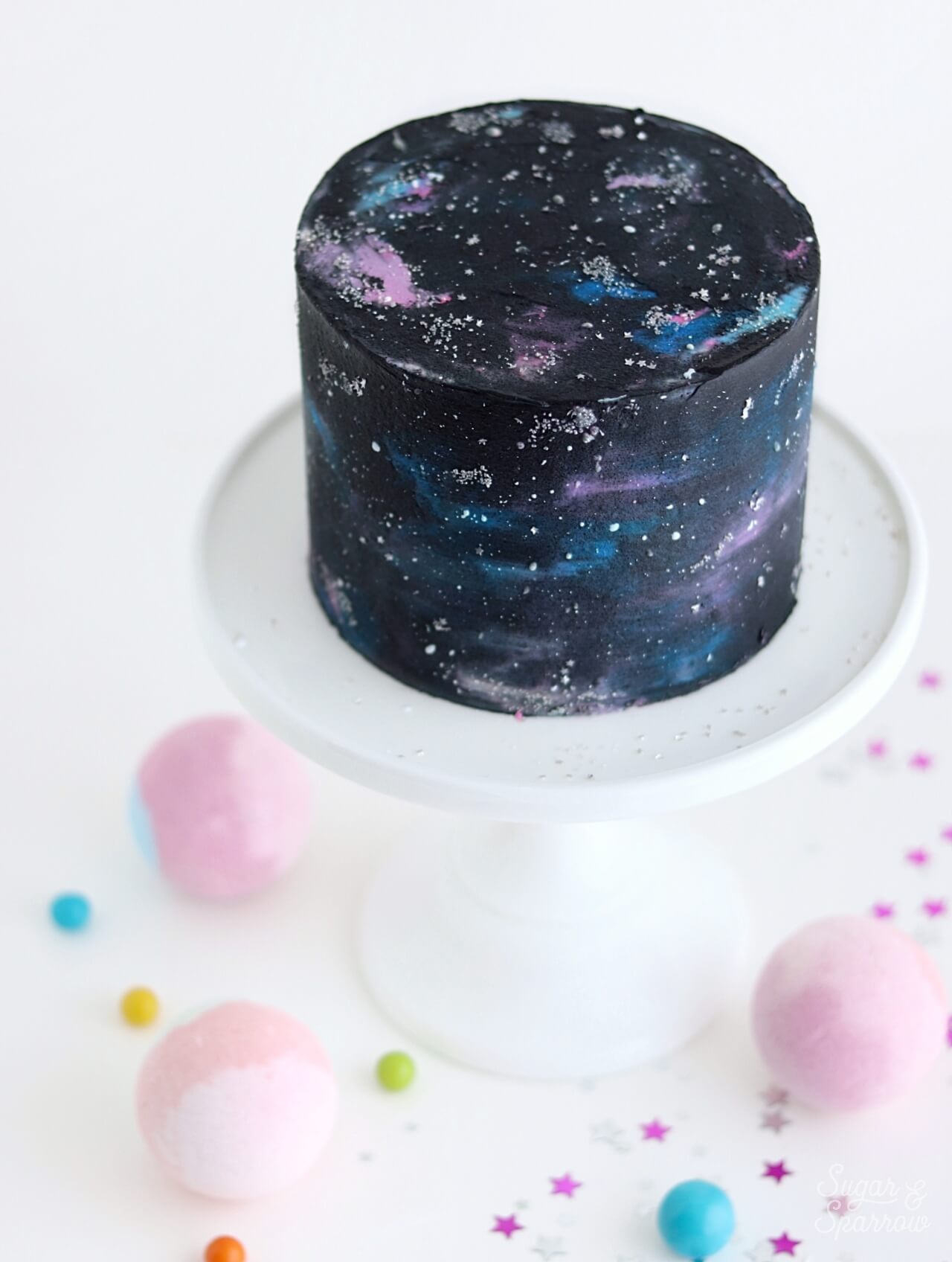 Midnight Galaxy Cake - The Scran Line