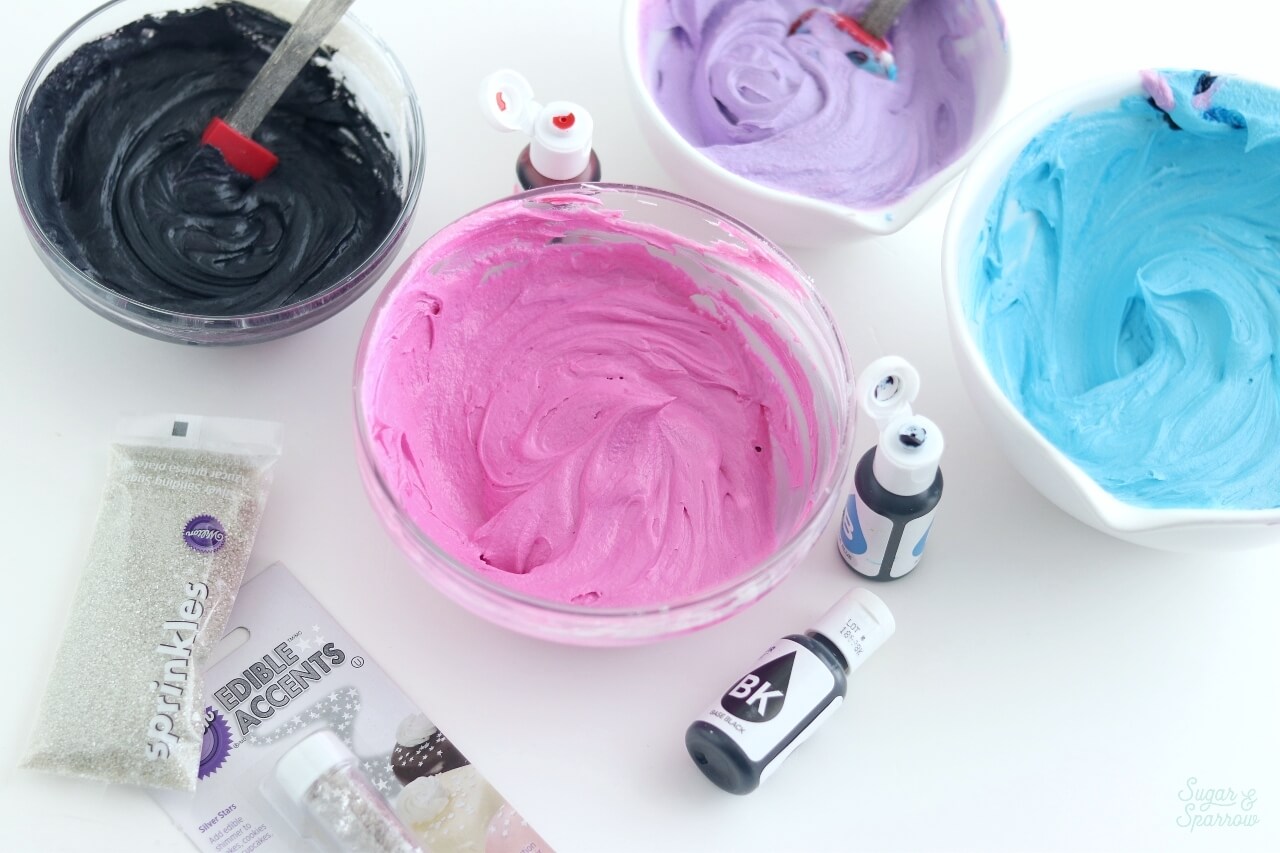 buttercream colors for galaxy cake