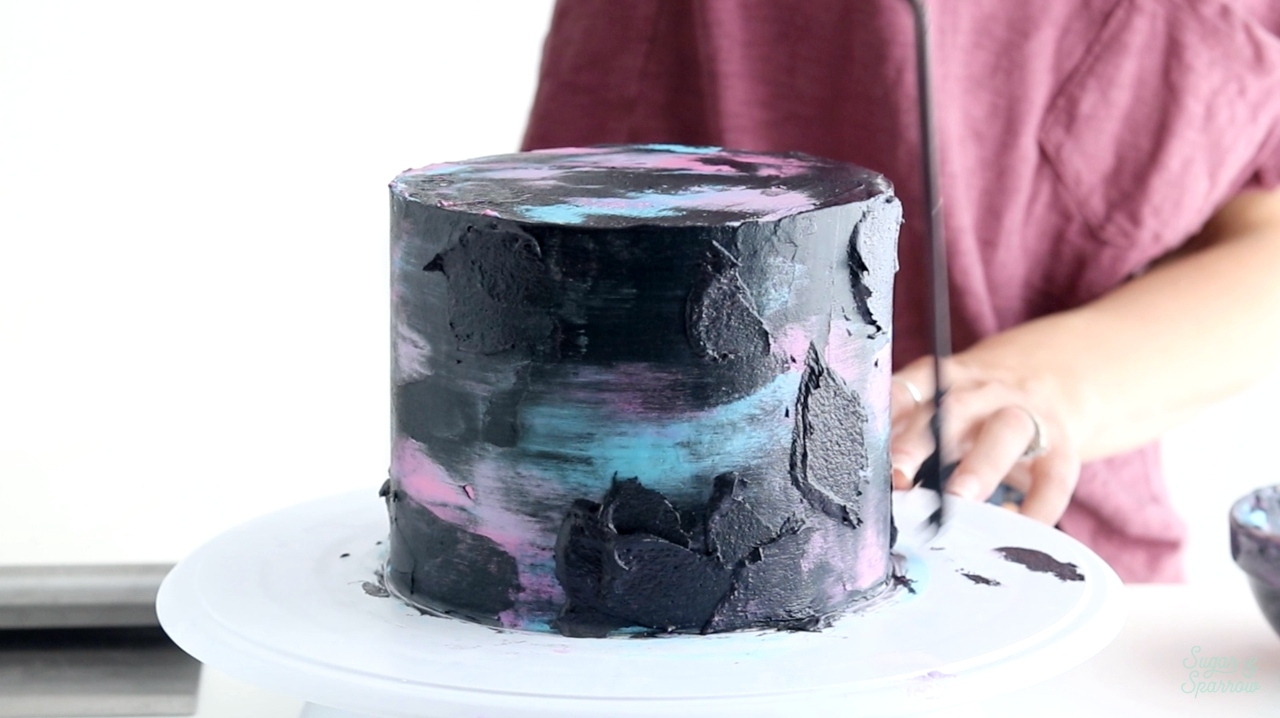 how to make a buttercream galaxy cake