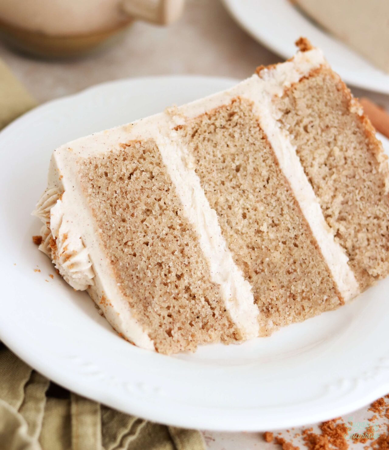 slice of chai cake on a plate