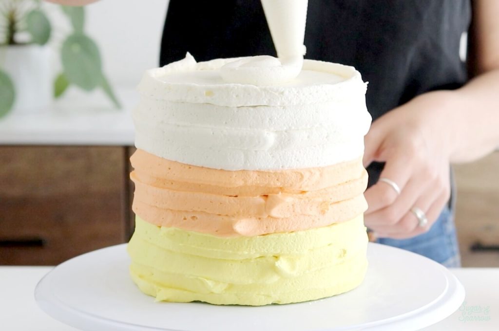 candy corn ombre buttercream cake