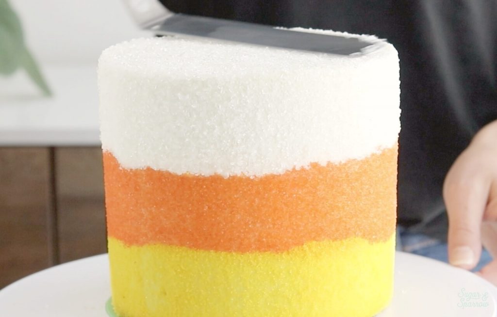 how to cover a cake in sugar sprinkles