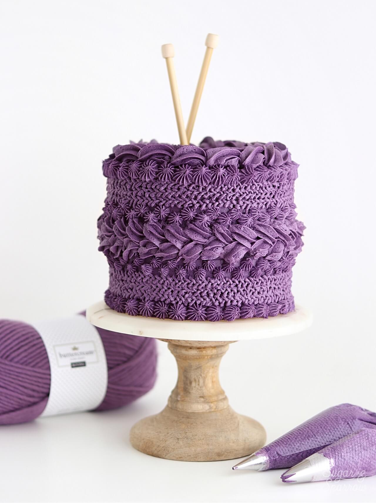 Buttercream Knitted Sweater Cake Tutorial - Sugar & Sparrow