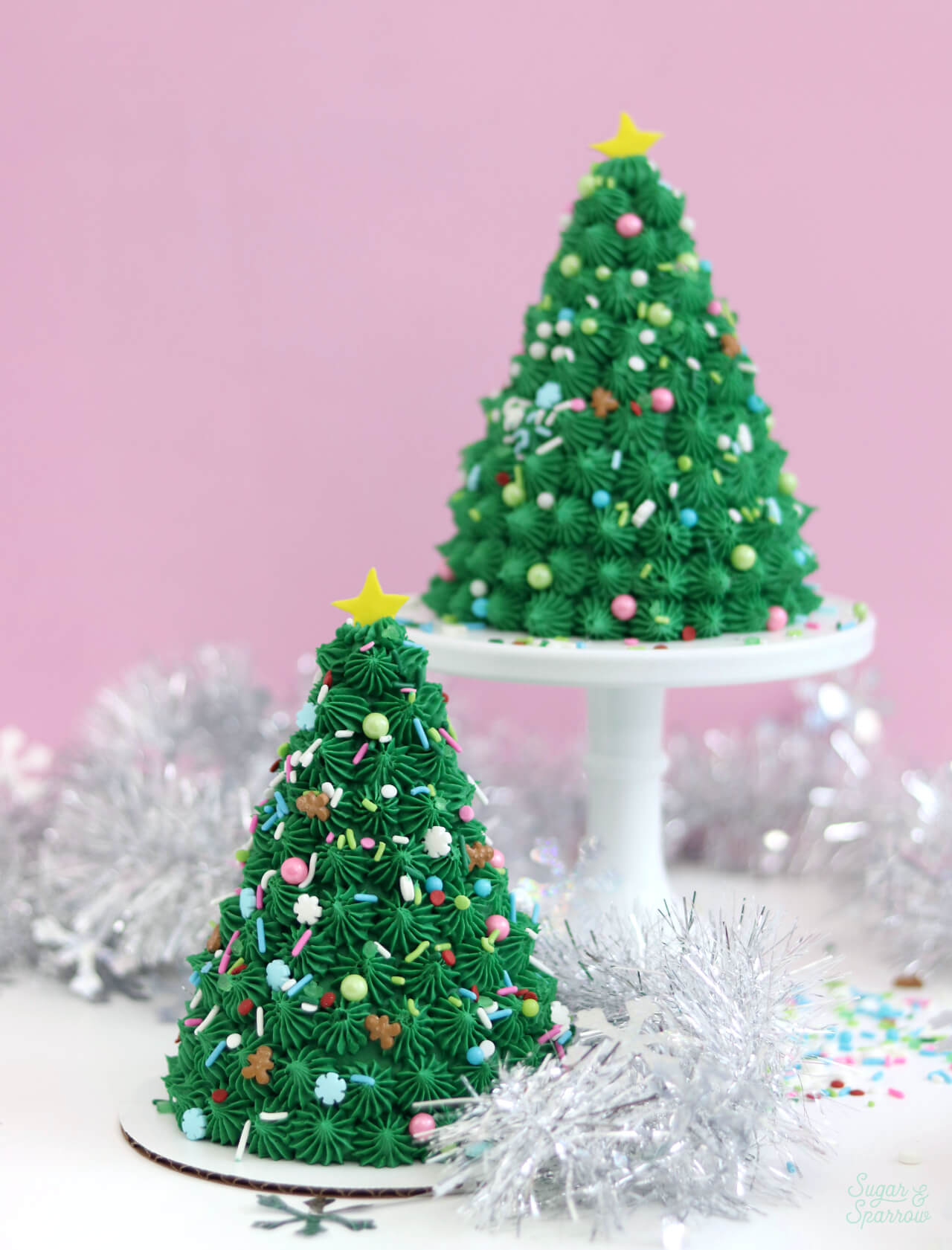 Christmas Tree Cake Pan with Beautiful Buttercream Icing