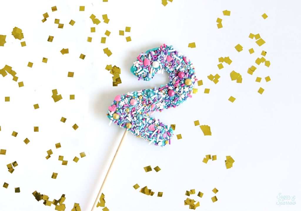 Diy Sprinkled Number Cake Toppers Tutorial Sugar Sparrow