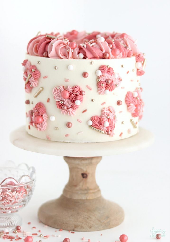 rose gold sprinkles valentines day cake