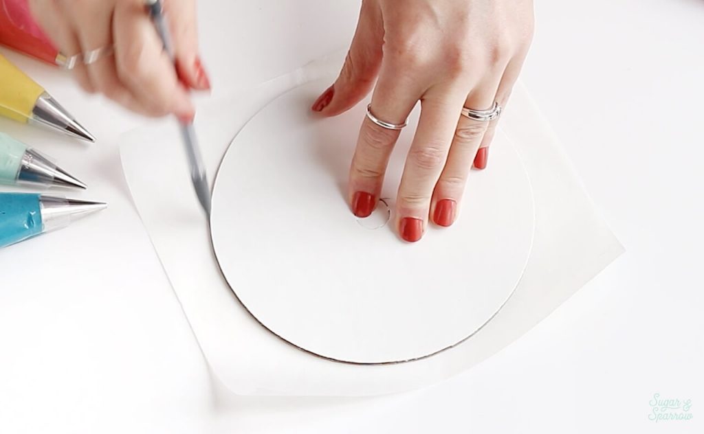 measure and cut parchment paper round