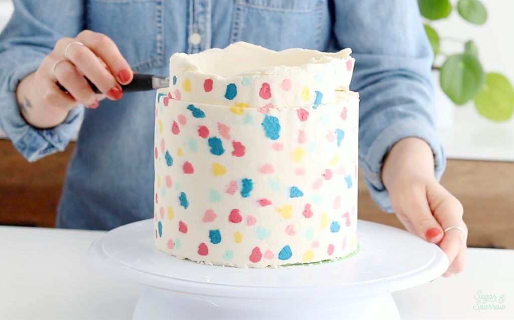 buttercream terrazzo cake tutorial