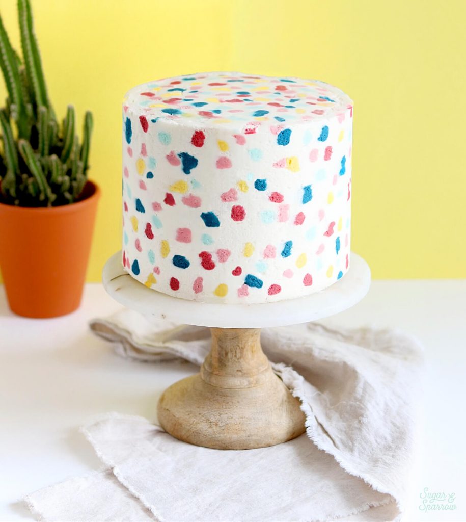 buttercream terrazzo cake tutorial by Sugar and Sparrow