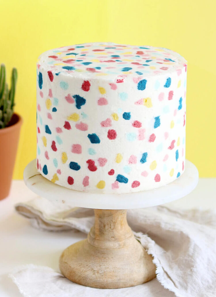 buttercream terrazzo cake tutorial