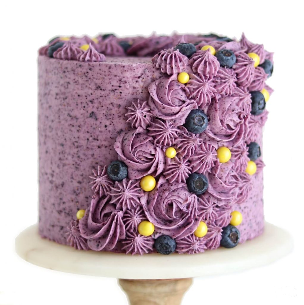 lemon layer cake recipe with blueberry buttercream