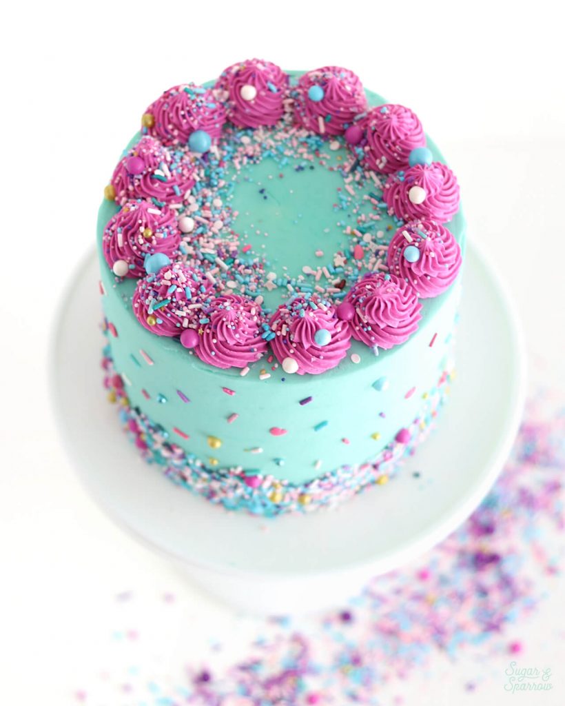 How to Decorate a Cake with Sprinkles - Sugar & Sparrow