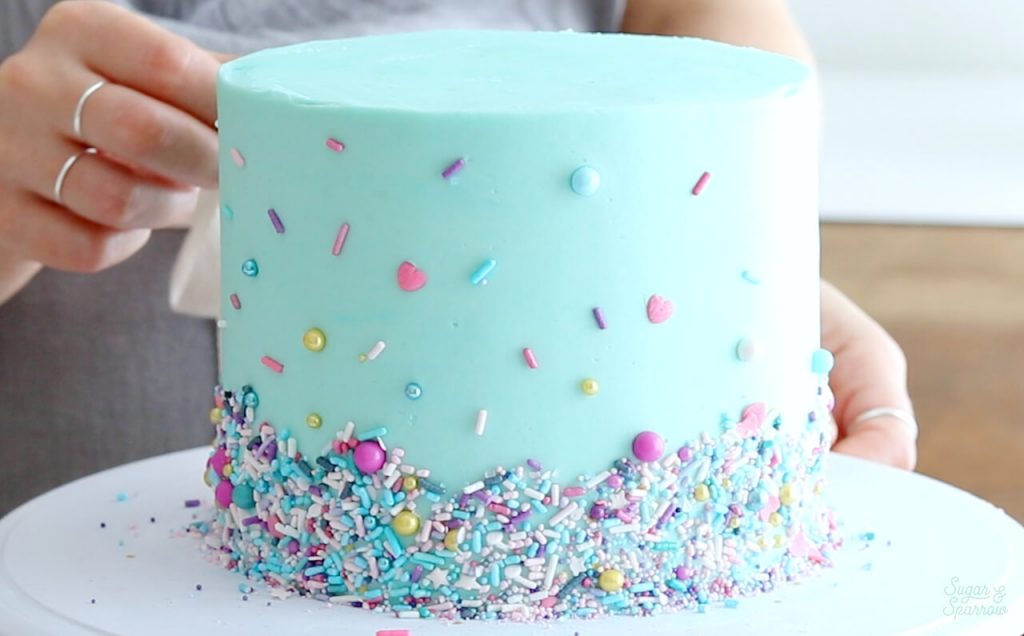 How to Decorate a Cake with Sprinkles - Sugar & Sparrow