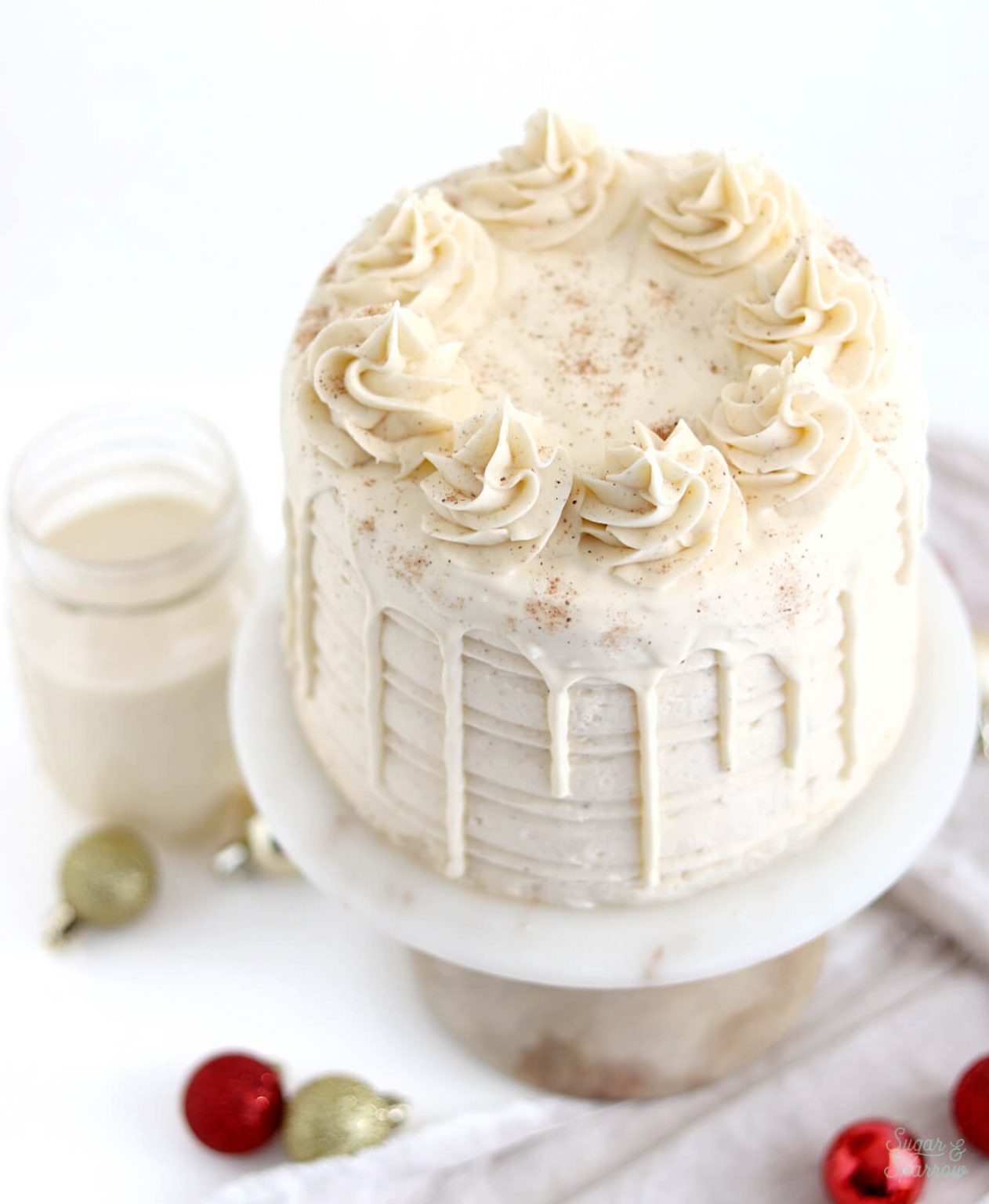 Festive Eggnog Cake Recipe Sugar & Sparrow