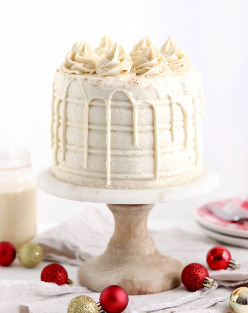 holiday cake recipes: eggnog layer cake