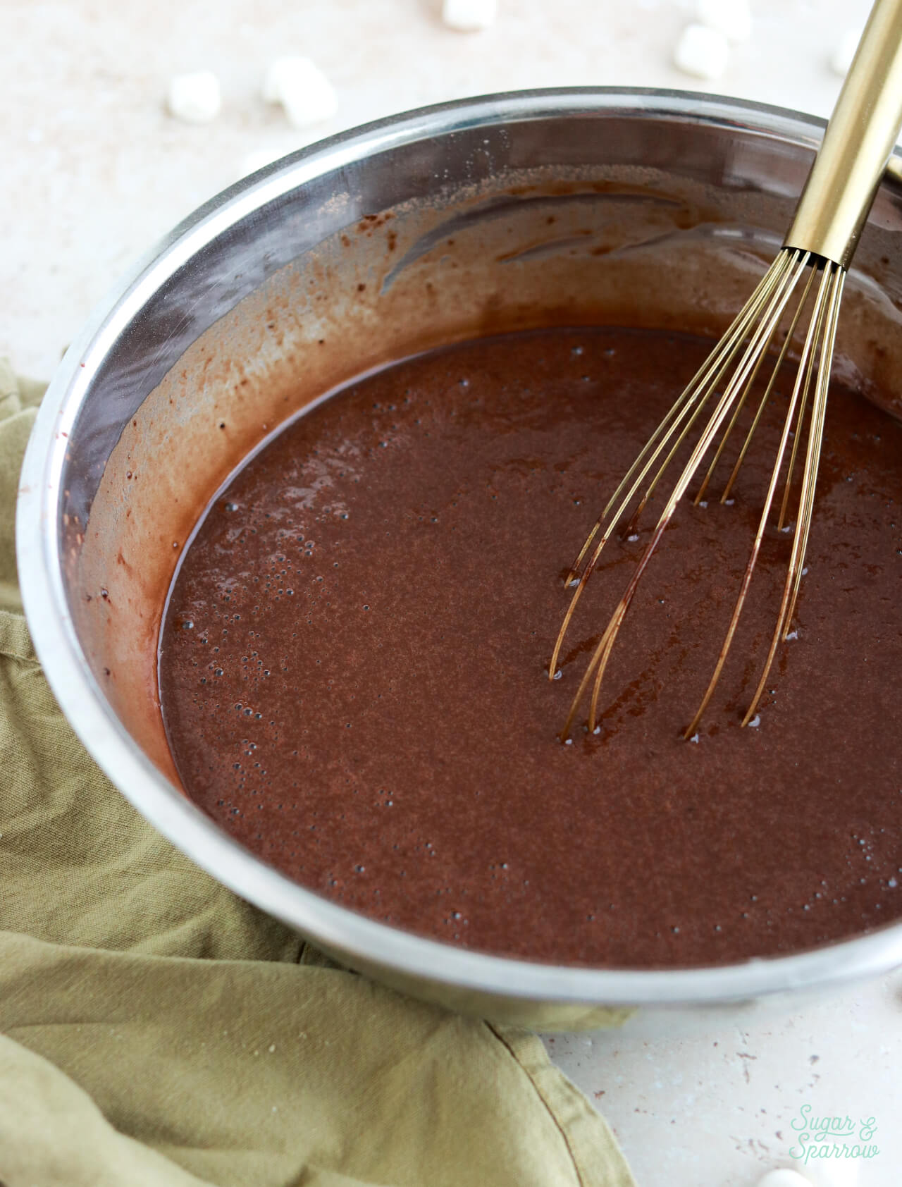 hot cocoa flavored cake batter