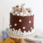 hot cocoa cake recipe with homemade marshmallow filling