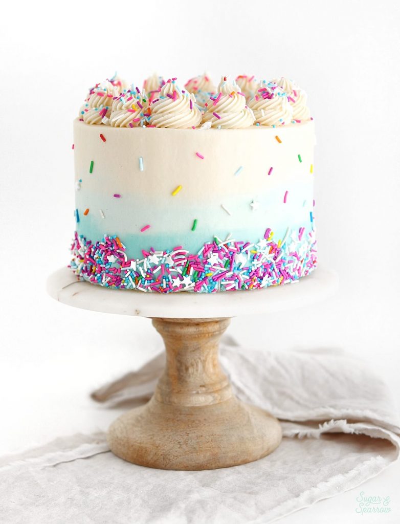 vegan vanilla cake by sugar and sparrow