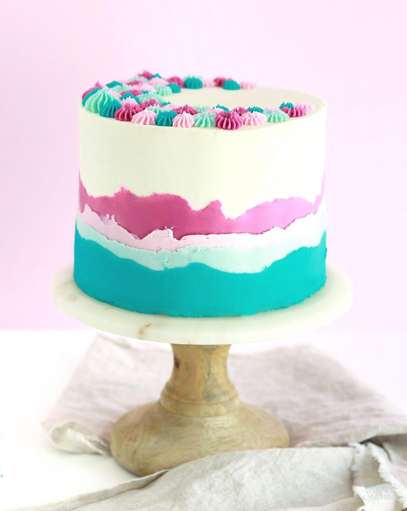 Layered Ombrè Buttercream Cake Tutorial - Sugar & Sparrow