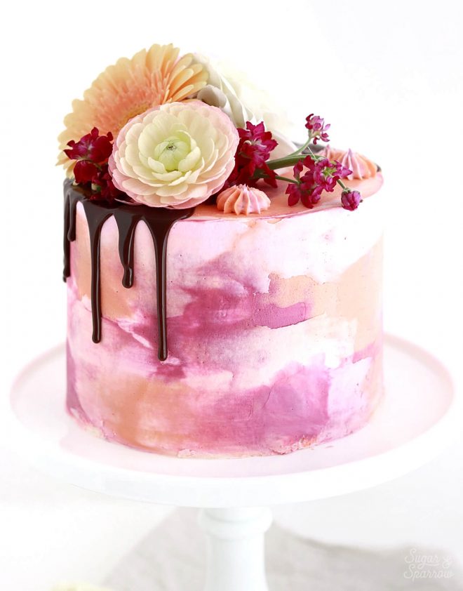 Watercolor Cake Tutorial Sugar & Sparrow