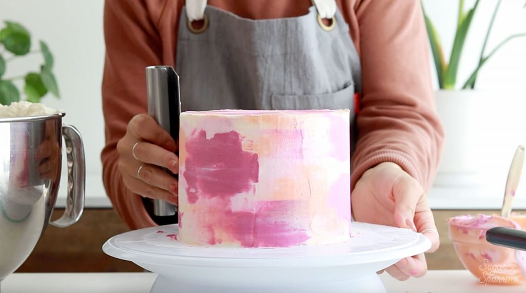 pink watercolor cake tutorial