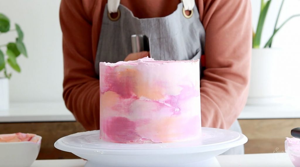 how to make a cake look watercolored