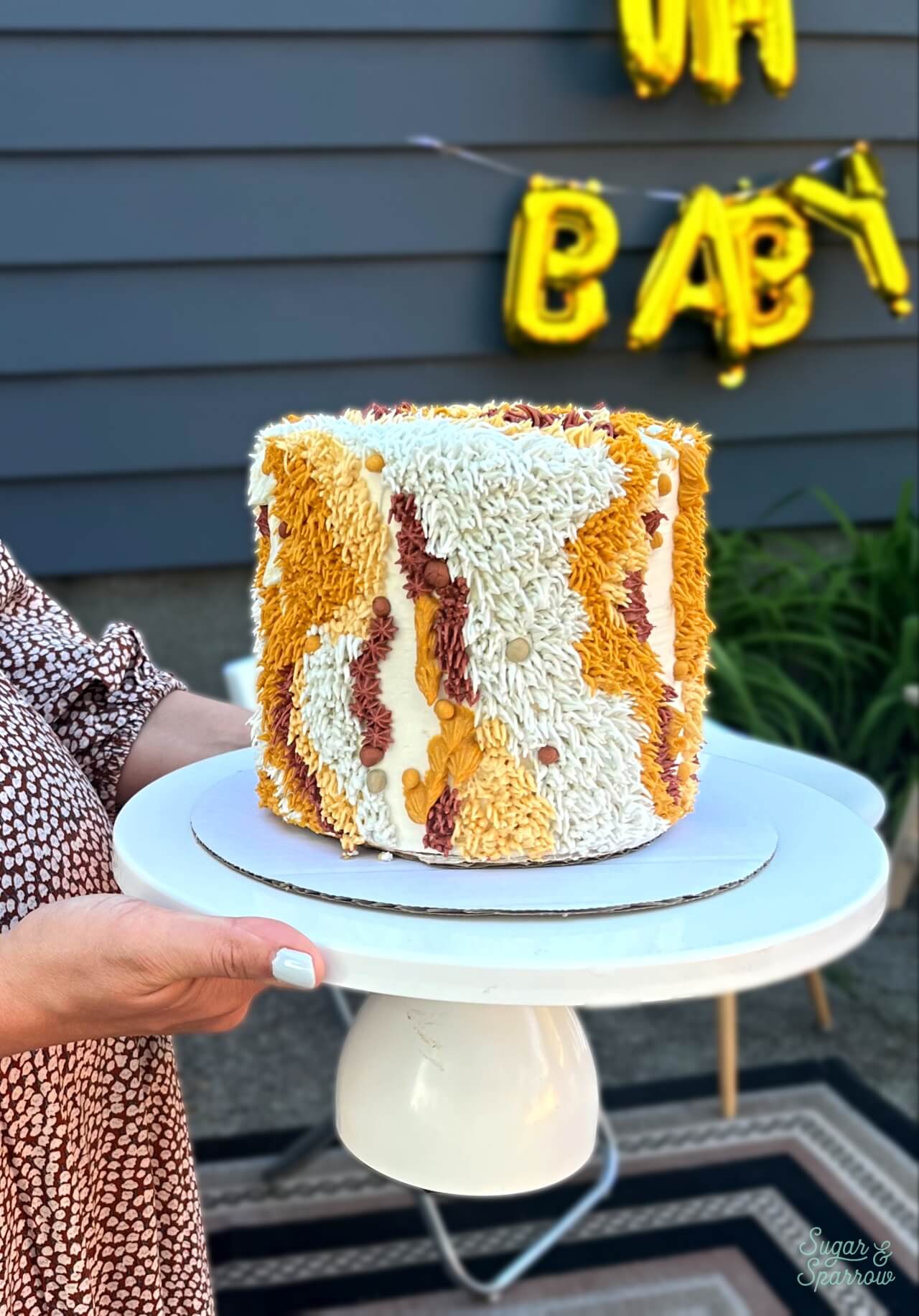 buttercream shag cake for baby shower