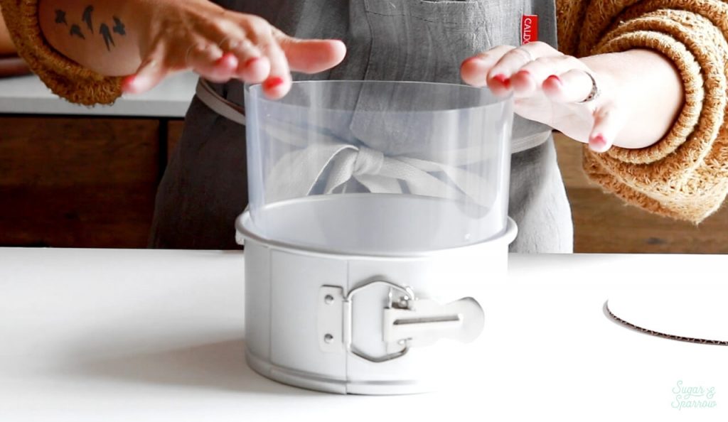 how to line a cake pan with acetate