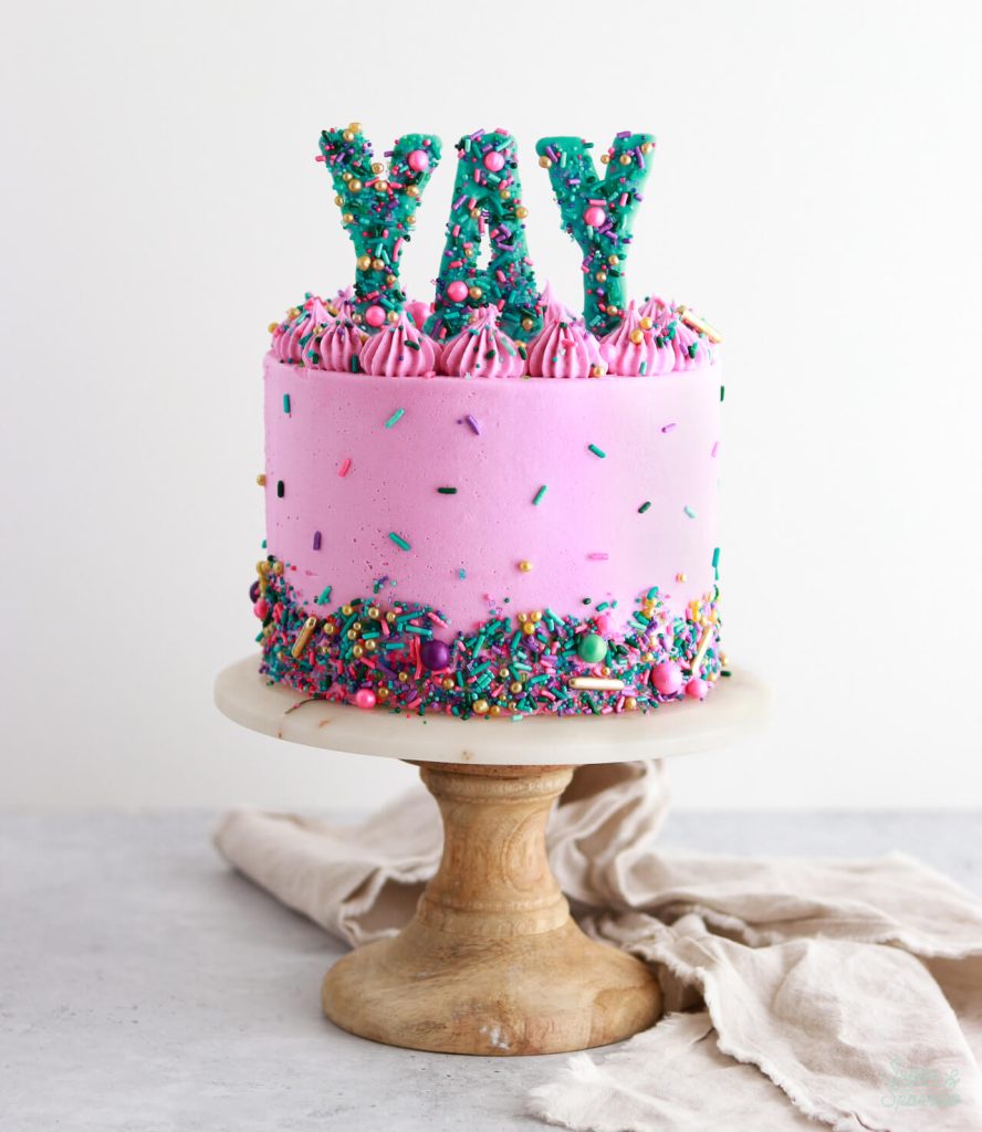 DIY Sprinkle Letter Cake Toppers - Sugar & Sparrow