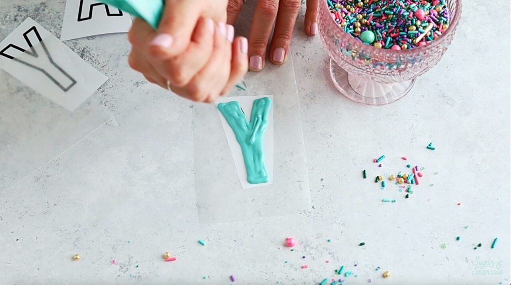 DIY Sprinkle Letter Cake Toppers - Sugar & Sparrow